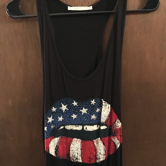 Racerback Black Tank Top w/ RWB Sequence - Picture 5 of 7